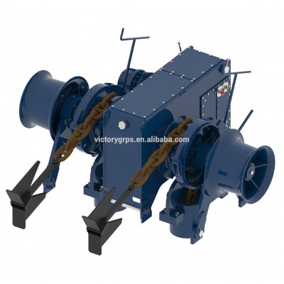 CCS, ABS, LR, BV, GL, Class Certificated Grooved Drum Hydraulic Electric Trawl Windlass Anchor Winch